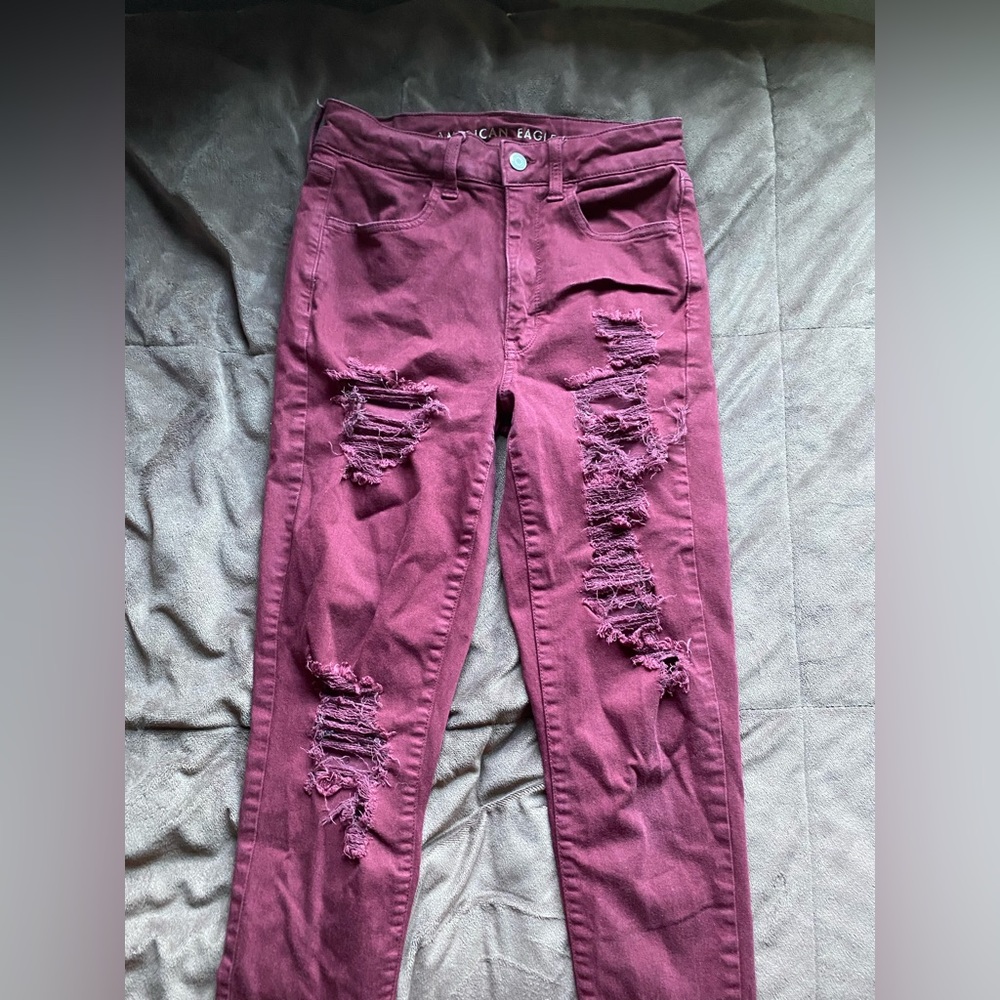 American Eagle maroon jeggings